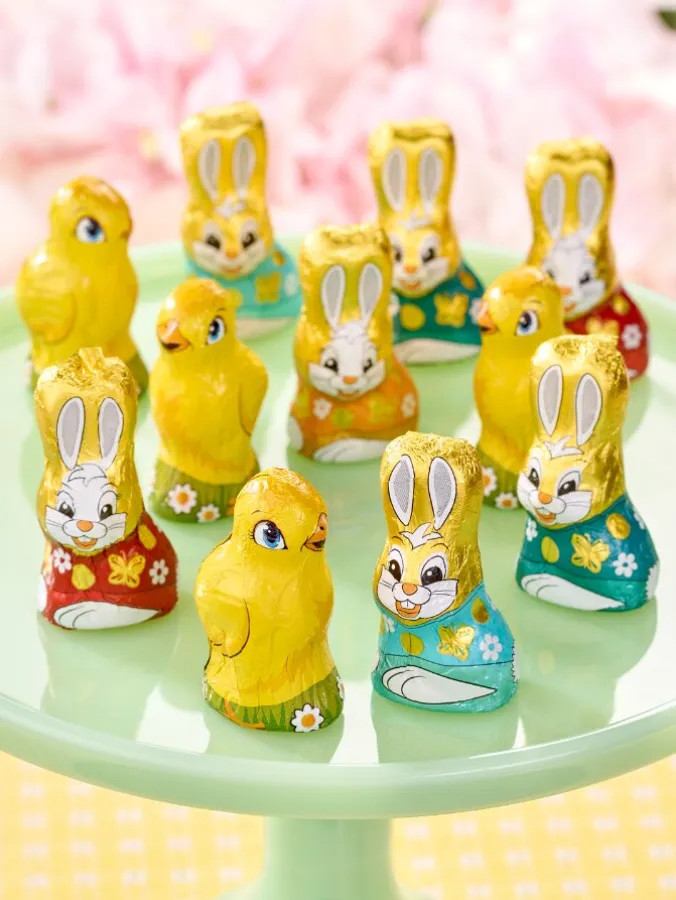 Milk Chocolate Foiled Easter Bunnies and Chicks