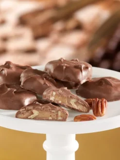 Milk or Dark Chocolate Pecan Caramel Patties, 12 Ounce Bag