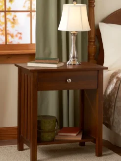 Mission Solid Wood End Table With USB Ports