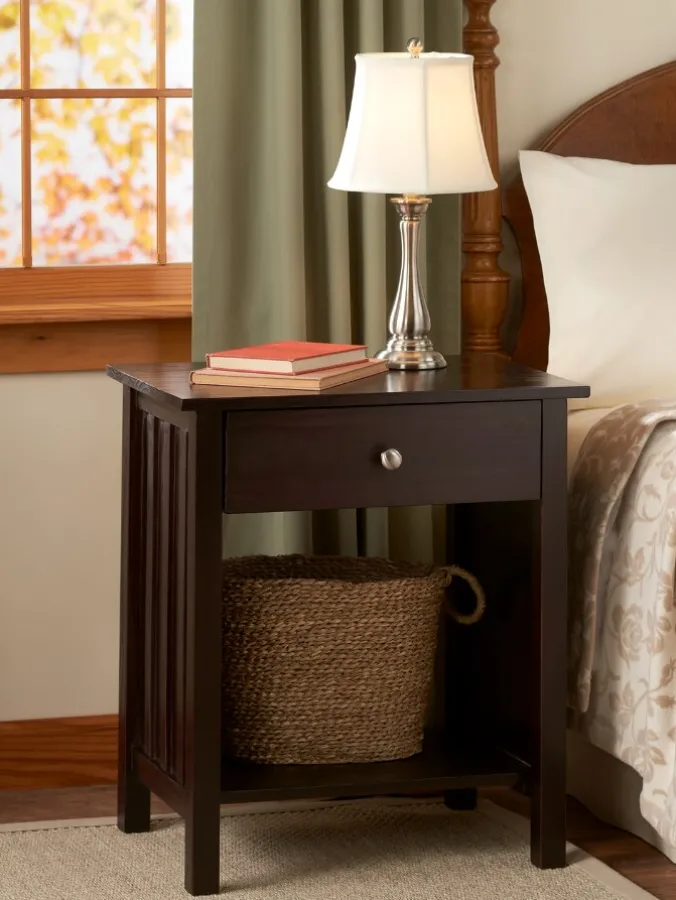 Mission Solid Wood End Table With USB Ports