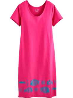 M.MAC Rock Fish Border Cotton Knit A-Line Dress