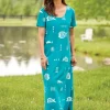 M.MAC Rock Fish Cotton Knit Ankle-Length Dress