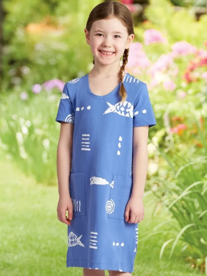 M.MAC® Rock Fish Cotton Knit Dress for Girls