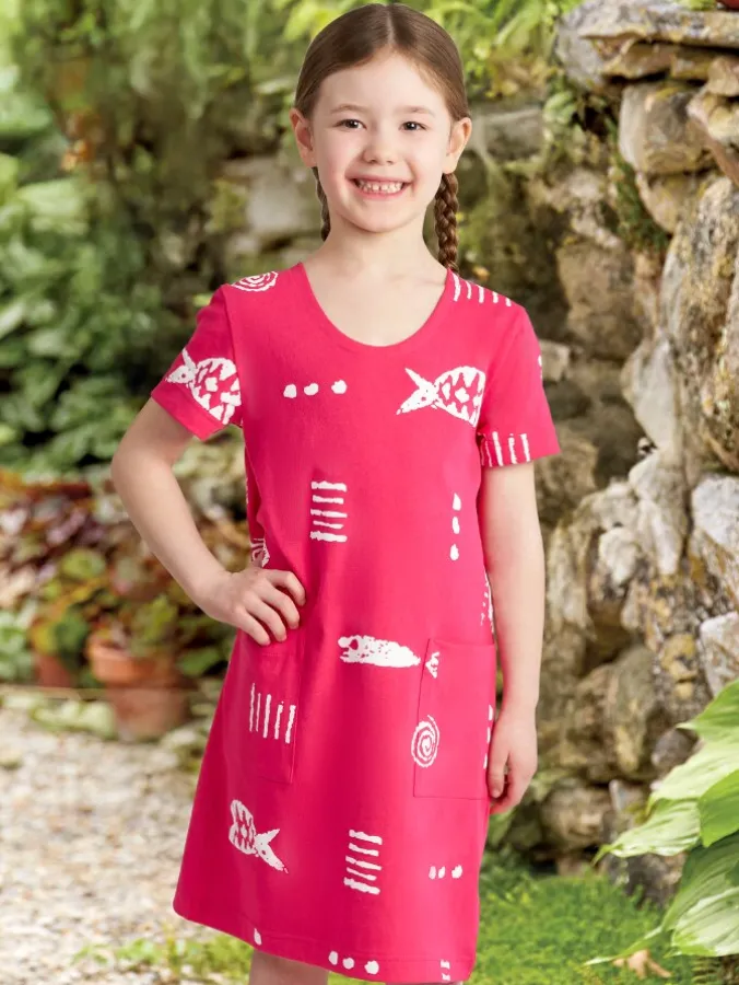 M.MAC® Rock Fish Cotton Knit Dress for Girls