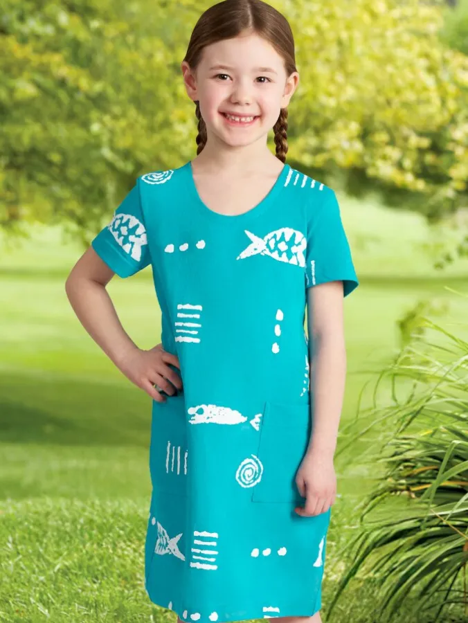M.MAC® Rock Fish Cotton Knit Dress for Girls