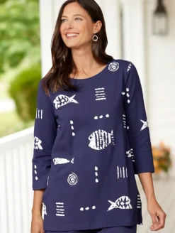 M.MAC® Rock Fish Cotton Knit Scoop-Neck Tunic