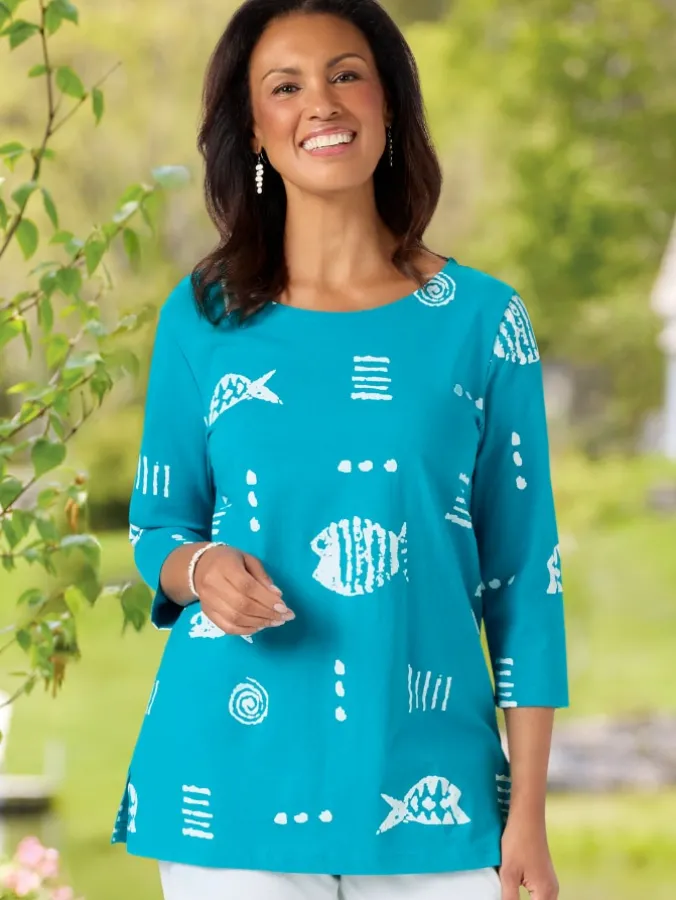 M.MAC® Rock Fish Cotton Knit Scoop-Neck Tunic