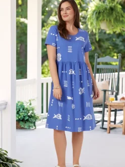 M.MAC® Rock Fish Easy-Fit Cotton Knit Dress