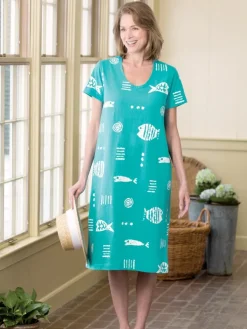 M.MAC Rock Fish Mid-Length Cotton Knit Dress