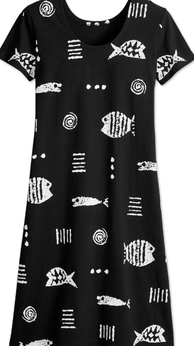 M.MAC Rock Fish Mid-Length Dress in Navy or Black