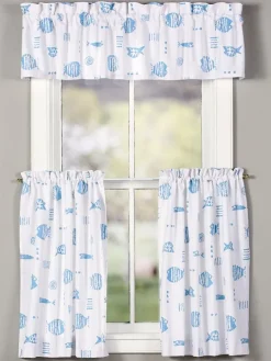 M.MAC Rock Fish Rod Pocket Tailored Curtain Valance