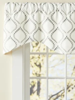 Modern Leaf Lined M-Shaped Rod Pocket Valance