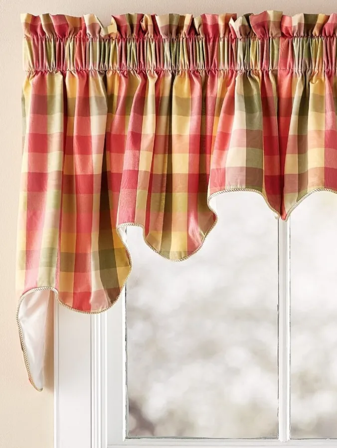 Moire Plaid Lined Rod Pocket Princess Swag Pair by Country Curtains®