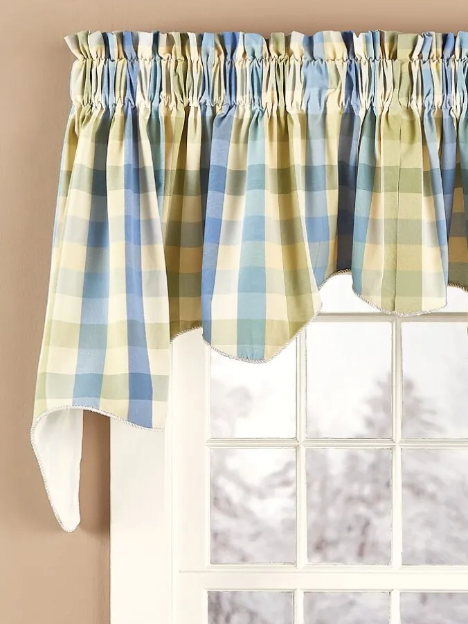 Moire Plaid Lined Rod Pocket Princess Swag Pair by Country Curtains®