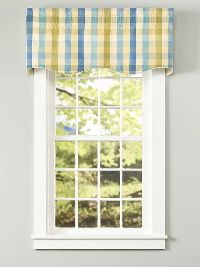 Moire Plaid Lined Rod Pocket Scalloped Valance by Country Curtains®