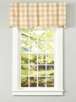 Moire Plaid Lined Rod Pocket Scalloped Valance by Country Curtains®