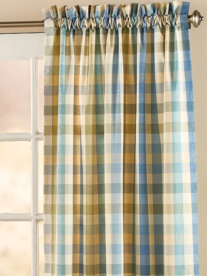 Moire Plaid Rod Pocket Curtains by Country Curtains®
