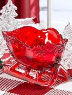 Mosser Ruby Red Glass Sleigh