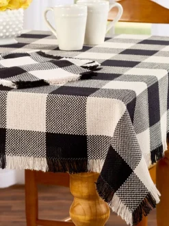 Mountain Weavers Buffalo Check Weave Cotton Tablecloth