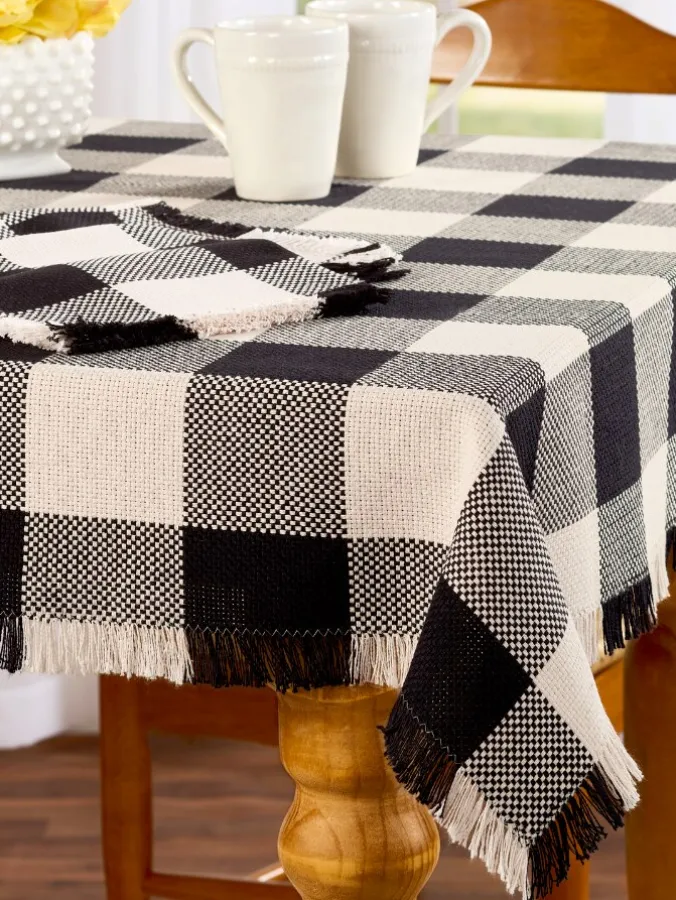 Mountain Weavers Buffalo Check Weave Cotton Tablecloth