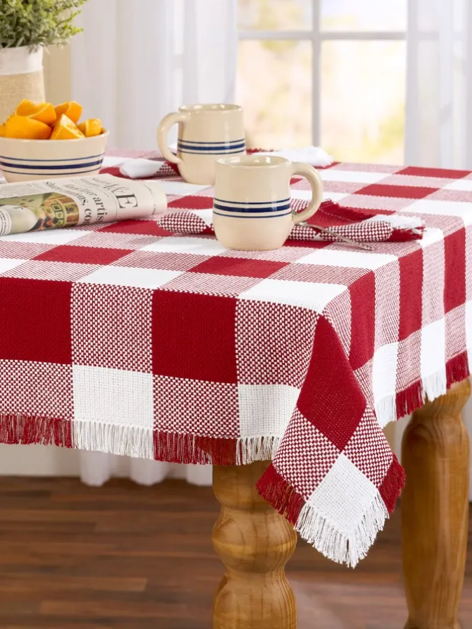 Mountain Weavers Buffalo Check Weave Cotton Tablecloth