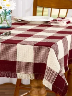 Mountain Weavers Buffalo Check Weave Cotton Tablecloth