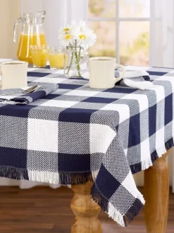 Mountain Weavers Buffalo Check Weave Cotton Tablecloth
