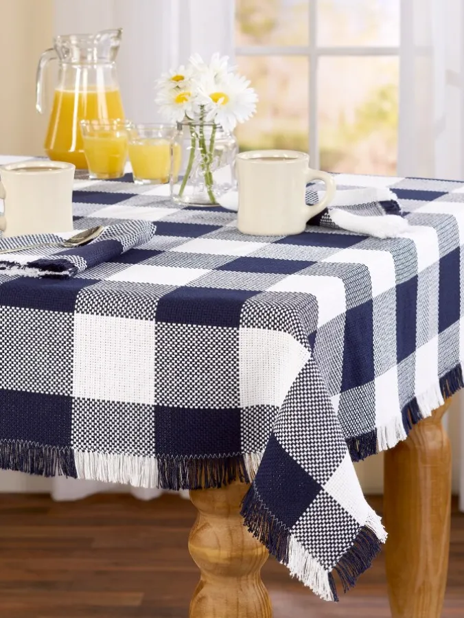 Mountain Weavers Buffalo Check Weave Cotton Tablecloth