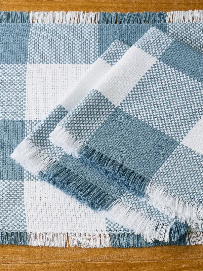 Mountain Weavers Buffalo Check Weave Cotton Napkin, Set of 2