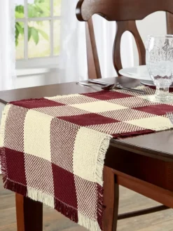 Mountain Weavers Buffalo Check Weave Cotton Table Runner