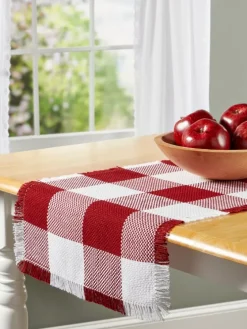 Mountain Weavers Buffalo Check Weave Cotton Table Runner