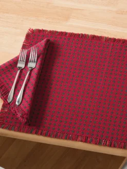Mountain Weavers Christmas Cotton Placemats, Set of 2