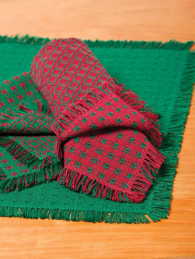 Mountain Weavers Christmas Cotton Placemats, Set of 2