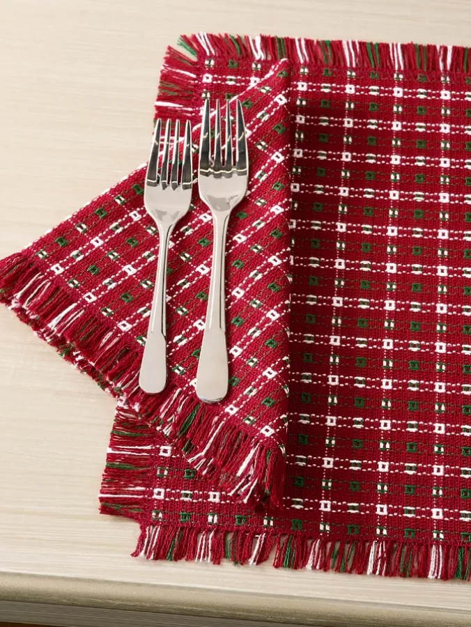 Mountain Weavers Christmas Cotton Placemats, Set of 2