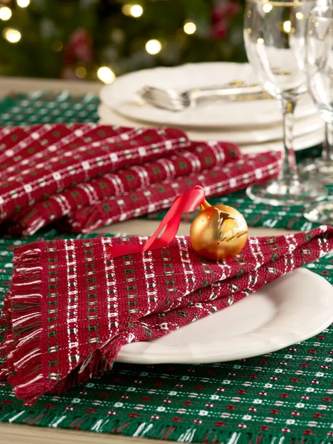 Mountain Weavers Christmas Cotton Napkins, Set of 2