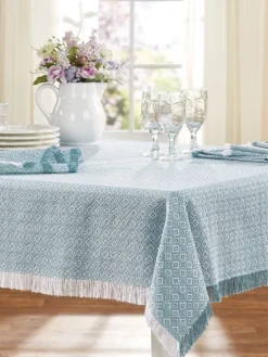 Mountain Weavers Diamond Weave Cotton Tablecloth