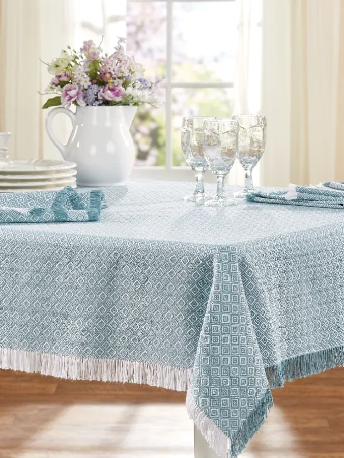 Mountain Weavers Diamond Weave Cotton Tablecloth