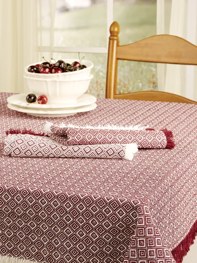Mountain Weavers Diamond Weave Cotton Tablecloth