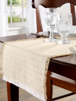 Mountain Weavers Diamond Weave Cotton Table Runner