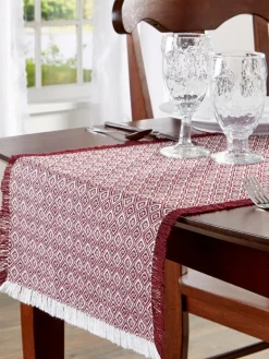 Mountain Weavers Diamond Weave Cotton Table Runner