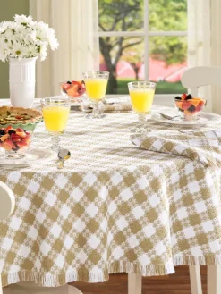 Mountain Weavers Farmhouse Weave Cotton Tablecloth