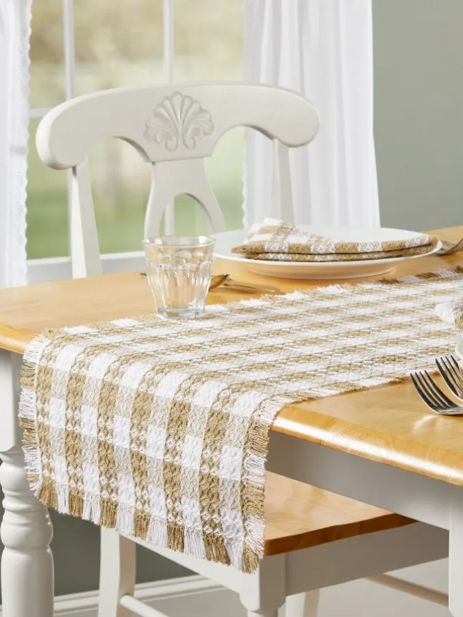 Mountain Weavers Farmhouse Weave Cotton Table Runner