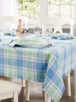 Mountain Weavers Hartland Plaid Weave Cotton Tablecloth