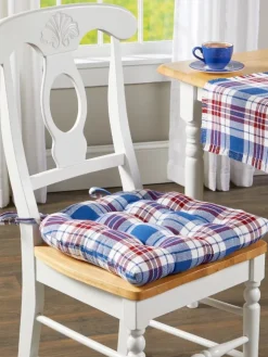 Mountain Weavers Hartland Plaid Never-Flatten Chair Cushion