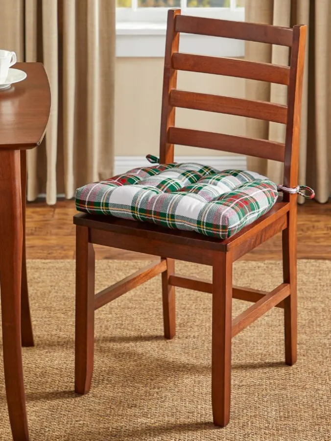 Mountain Weavers Hartland Plaid Never-Flatten Chair Cushion
