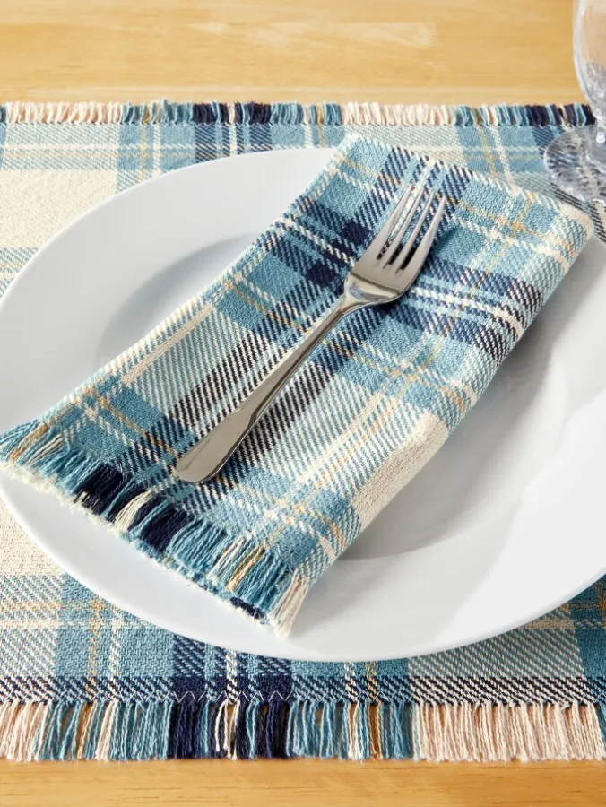 Mountain Weavers Hartland Plaid Weave Cotton Napkin, Set of 2