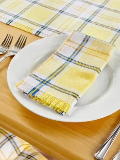 Mountain Weavers Hartland Plaid Weave Cotton Napkin, Set of 2