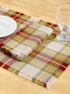 Mountain Weavers Hartland Plaid Weave Cotton Napkin, Set of 2