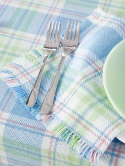 Mountain Weavers Hartland Plaid Weave Cotton Napkin, Set of 2