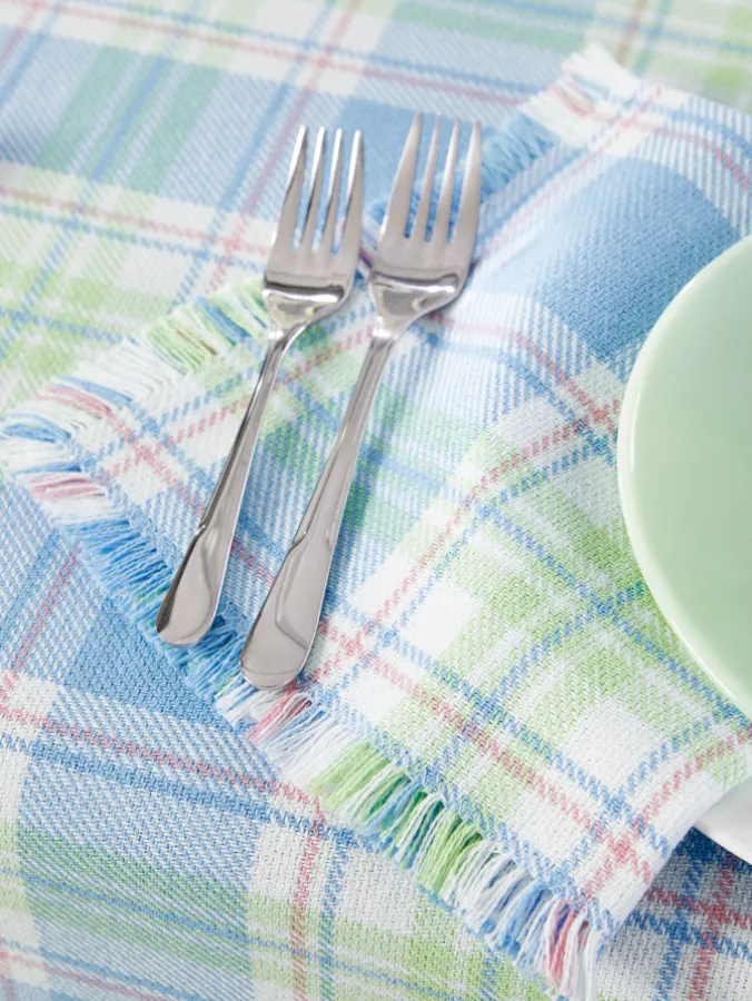 Mountain Weavers Hartland Plaid Weave Cotton Napkin, Set of 2